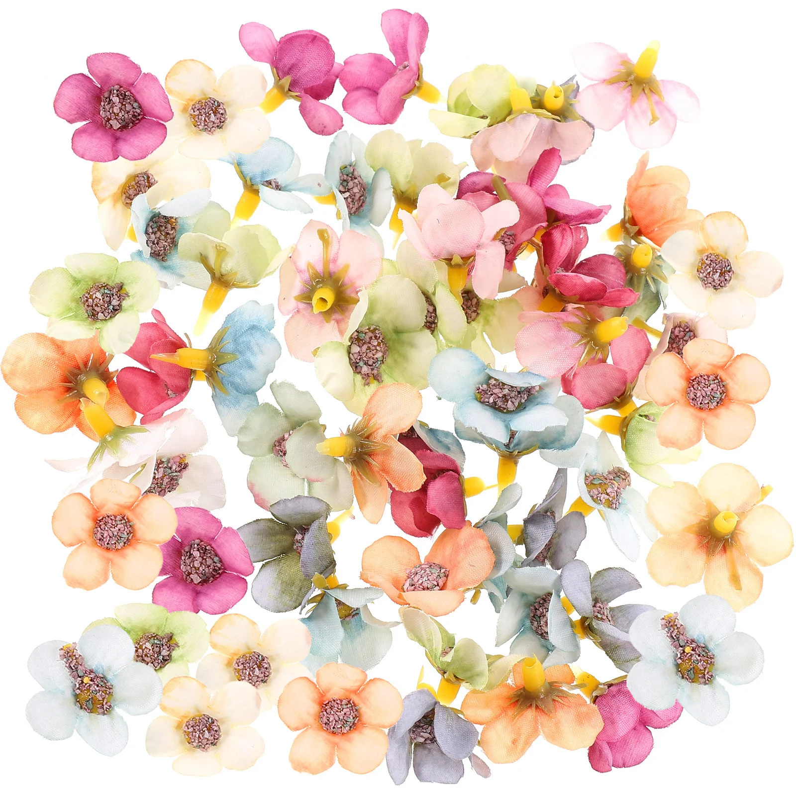 

50pcs Mini Silk Flowers Artificial Daisy Flower Heads For Diy Crafts Wedding Decor Small Faux Flowers Bulk Craft Supply