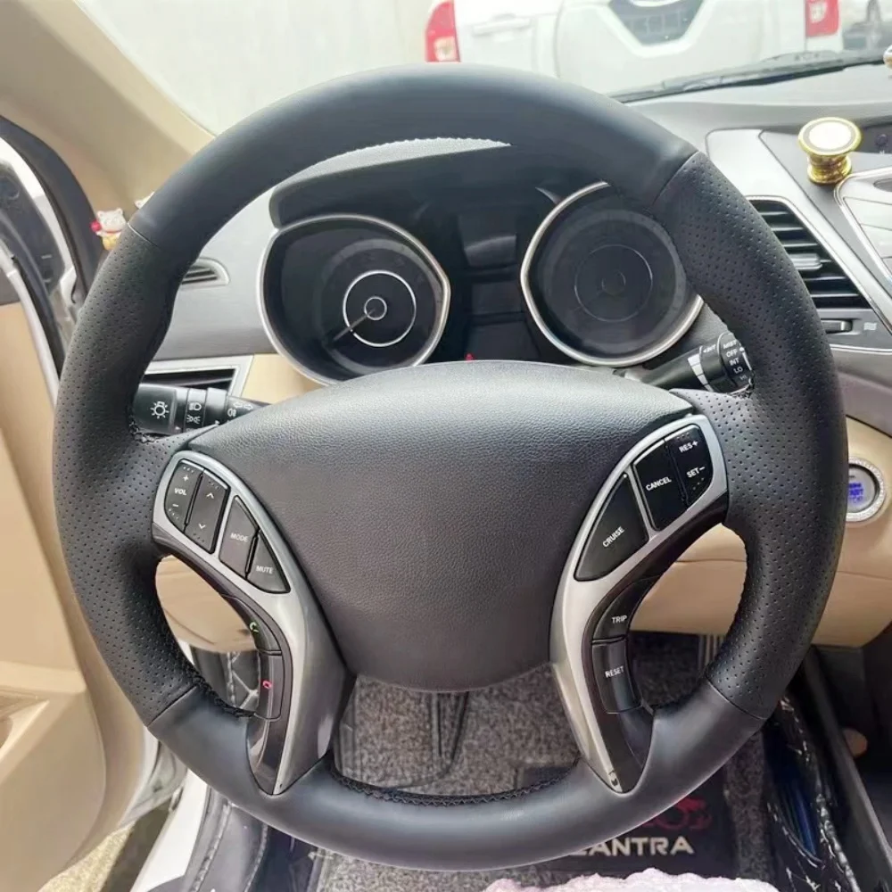 

Car Steering Wheel Cover Anti-Slip Artificial Leather Braid Hand Sewing For Hyundai i30 2012-2017 Elantra GT 2013-2017