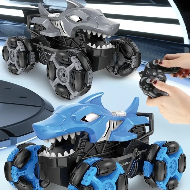 KBDFA dinosaure télécommande cascadeur voiture requin Spray électrique quatre roues motrices dérive garçon dinosaure voiture course cadeau d'anniversaire