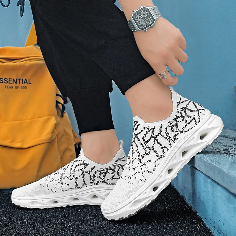 Baskets décontractées respirantes pour hommes, chaussures de course de luxe, mocassins à la mode, chaussures de course pour hommes