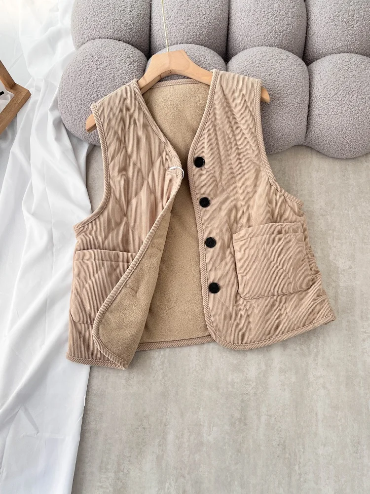 المرأة الرجعية سروال قصير سترة Jaet Thiened العائمة ملابس خارجية الشتاء تخفيف Sle V-Ne زر واحد إغلاق اللون #1