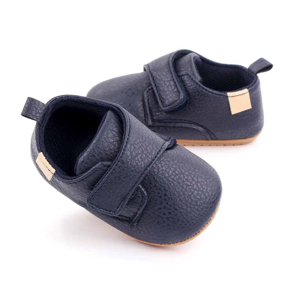 Meckior Newborn Baby Shoes Baby Boy Girl Shoes Classic Leather Rubber Sole Anti-slip Toddler First Walkers Infant Girl Shoes