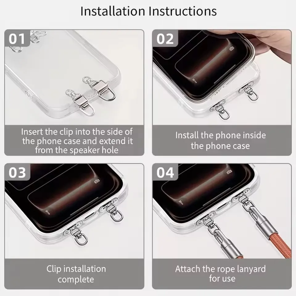 Mini Phone Tether Tab 360° Rotatable Ultra-thin Universal Stainless Steel Phone Lanyard Clip Patch Anti-Lost Strap Fixed Gasket view 6