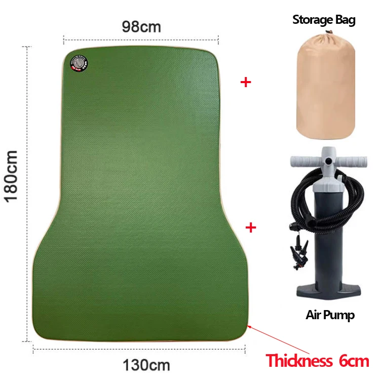 6cm Thickness PVC Inflatable Mattress for SUV Cars Portable Outdoor Travel Double Air Mattress with Woven Base for Car Use