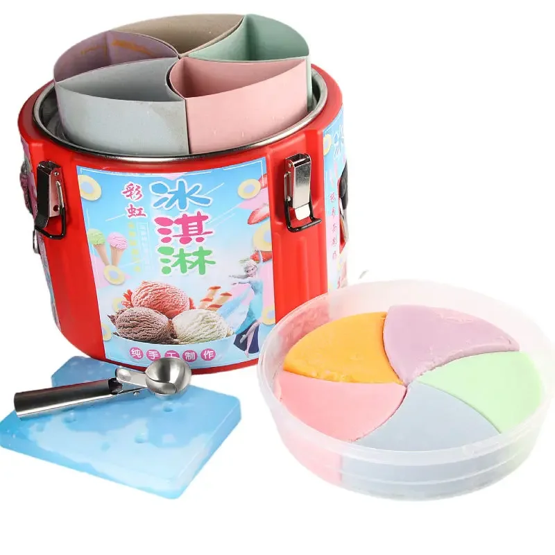 Rainbow Ice Cream Insulation Bucket Handmade Stall Ice  Machine Equipment Suit