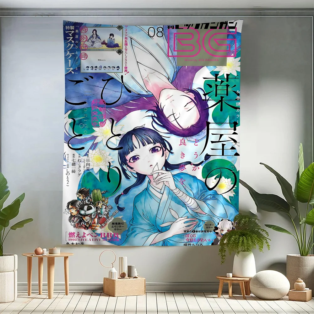 

The Apothecary Diaries Anime Printed Large Wall Tapestry Hanging Tarot Hippie Wall Rugs Dorm Home Decor