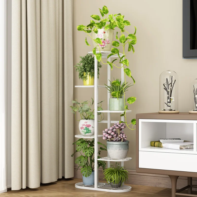 

Multi-storey balcony shelf wrought iron living room space-saving flowerpot floor-standing green radish