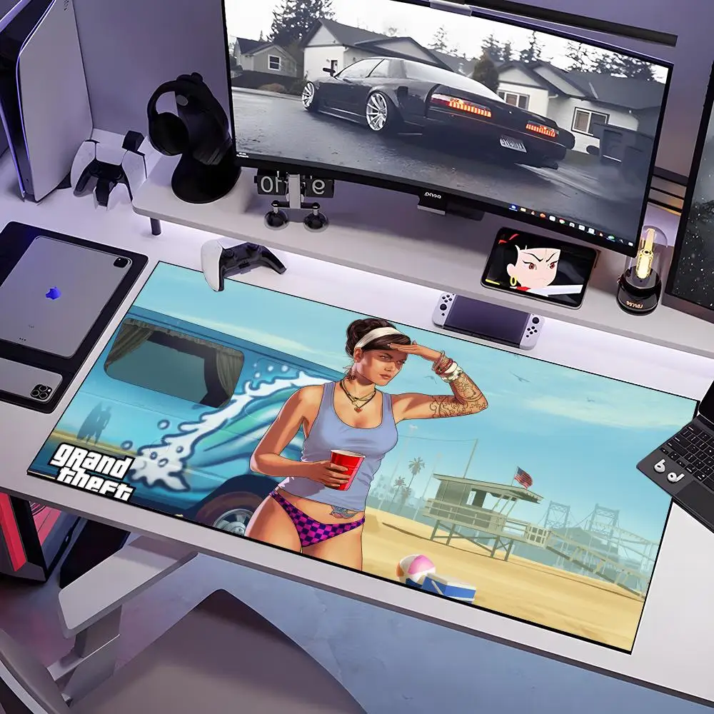 Game Grand Theft Auto GTA Mouse Pad Large Anti-Slip Rubber Gaming MousePad Durable Desk Pad Thick Seam Edge Suitable For Office
