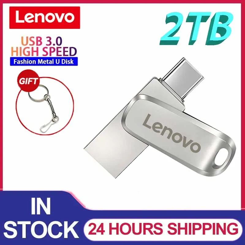 Lenovo 2TB TYPE-C USB Flash Drive 1TB 128GB 256GB High Speed Pen Drive Free Key Chain Pendrive For Mobile Phone Memory Stick