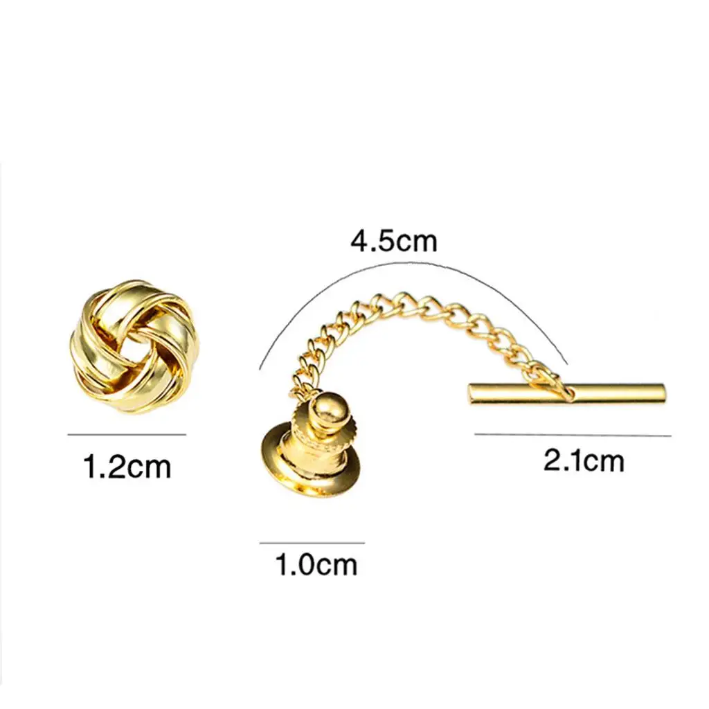 Classic Alloy Mens Tie Tack Pin with Chain Brooch for Anniversary Wedding Business Party