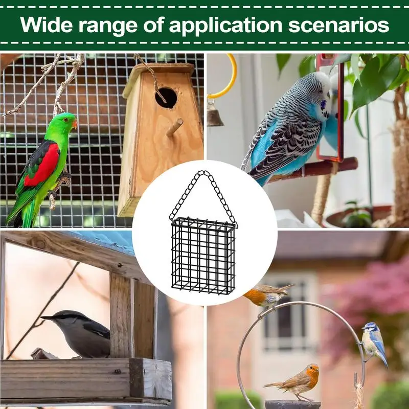 Metal Suet Ball Bird Feeder with Hanging Chain Squirrel Proof Bread Block Bird Food Device Outdoor Garden Hummingbird Feeders view 5