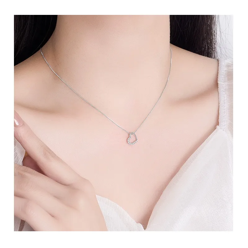 

Классическое простое элитное ожерелье Kalaini с персиковым сердцем, модная индивидуальная цепочка на ключицу в форме сердца