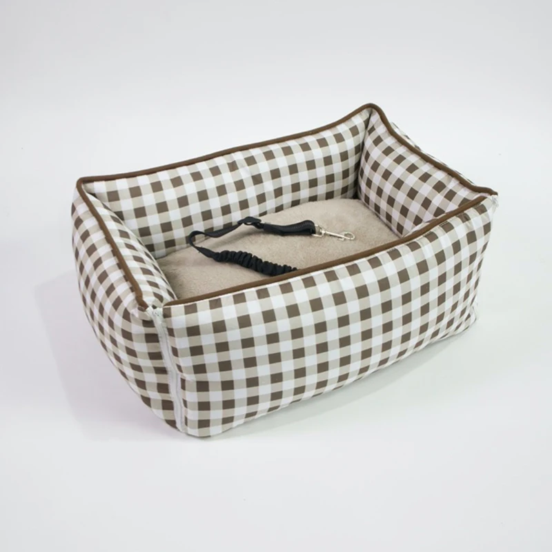 

Dog Car Seat - Portable Dogs Armrest Booster Seat for Small Dog, Anti-Collapse Pet Car Seat with Soft Cushion Safety Belt
