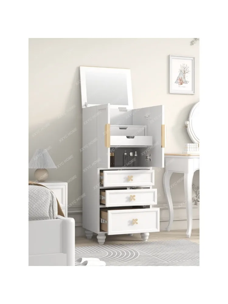 Master Bedroom Flip Mirror Makeup Chest of Drawers Large Capacity Cloakroom Locker