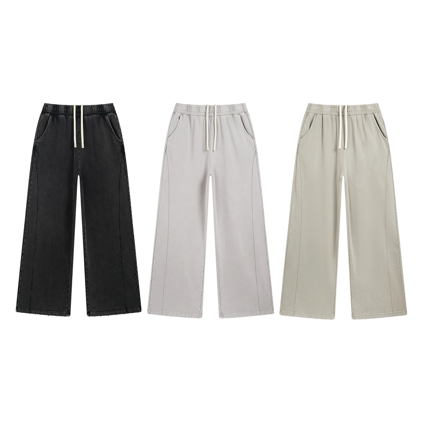

American Sle Heavyweight Simple Waed Casual Pants Autumn Winter Vintage Loose Drapey Color Long Trousers Trendy