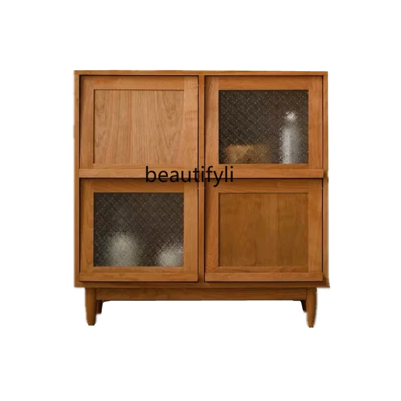 

Nordic Solid Wood Simplicity Modern Dining Side Tea Locker Living Room Book Magazine Cabinet Sofa Edge Chest of Drawers