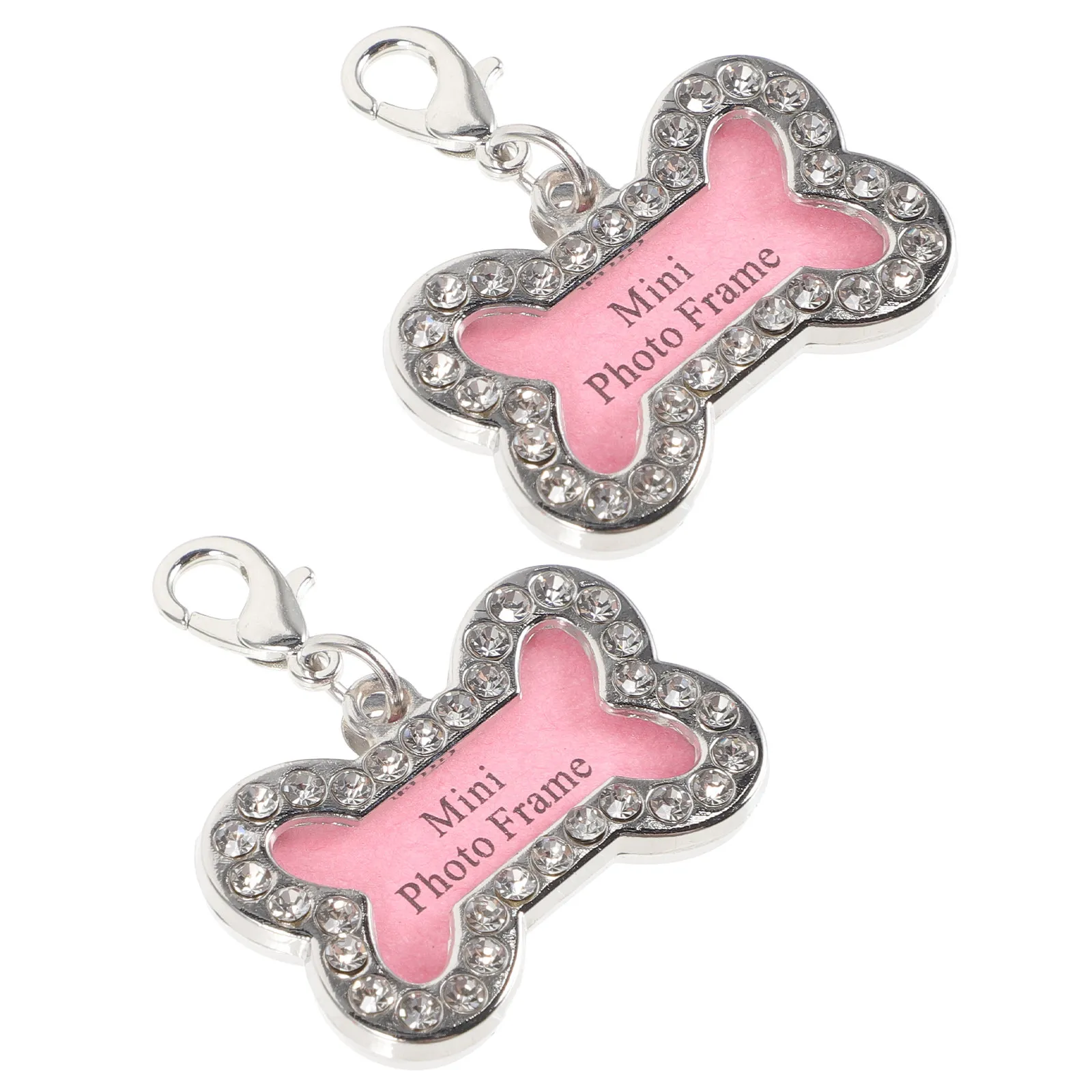 2Pcs Pet Id Tags Stainless Shape Engraving Tags for Dogs Cats Anti Lost Name Phone Number Address Decorative Pet