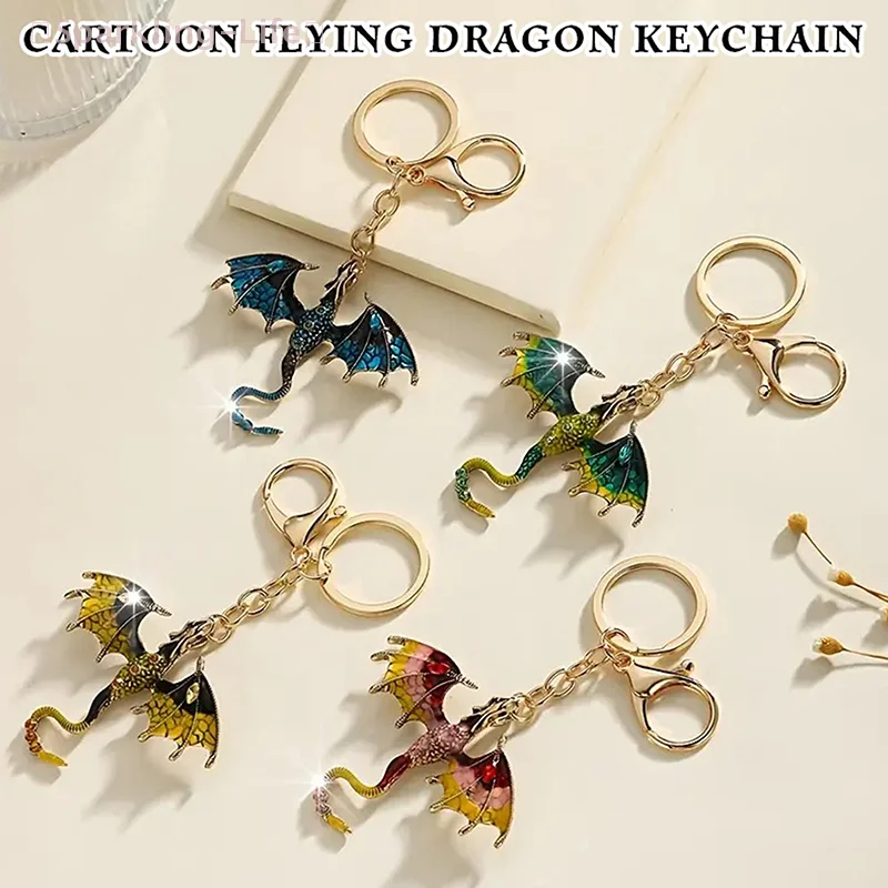 Creative Imitation Dragon Colorful Hand-painted Metal Key Chain Men And Women Fashion Key Chain Jewelry Accessories Gift 1 Piece