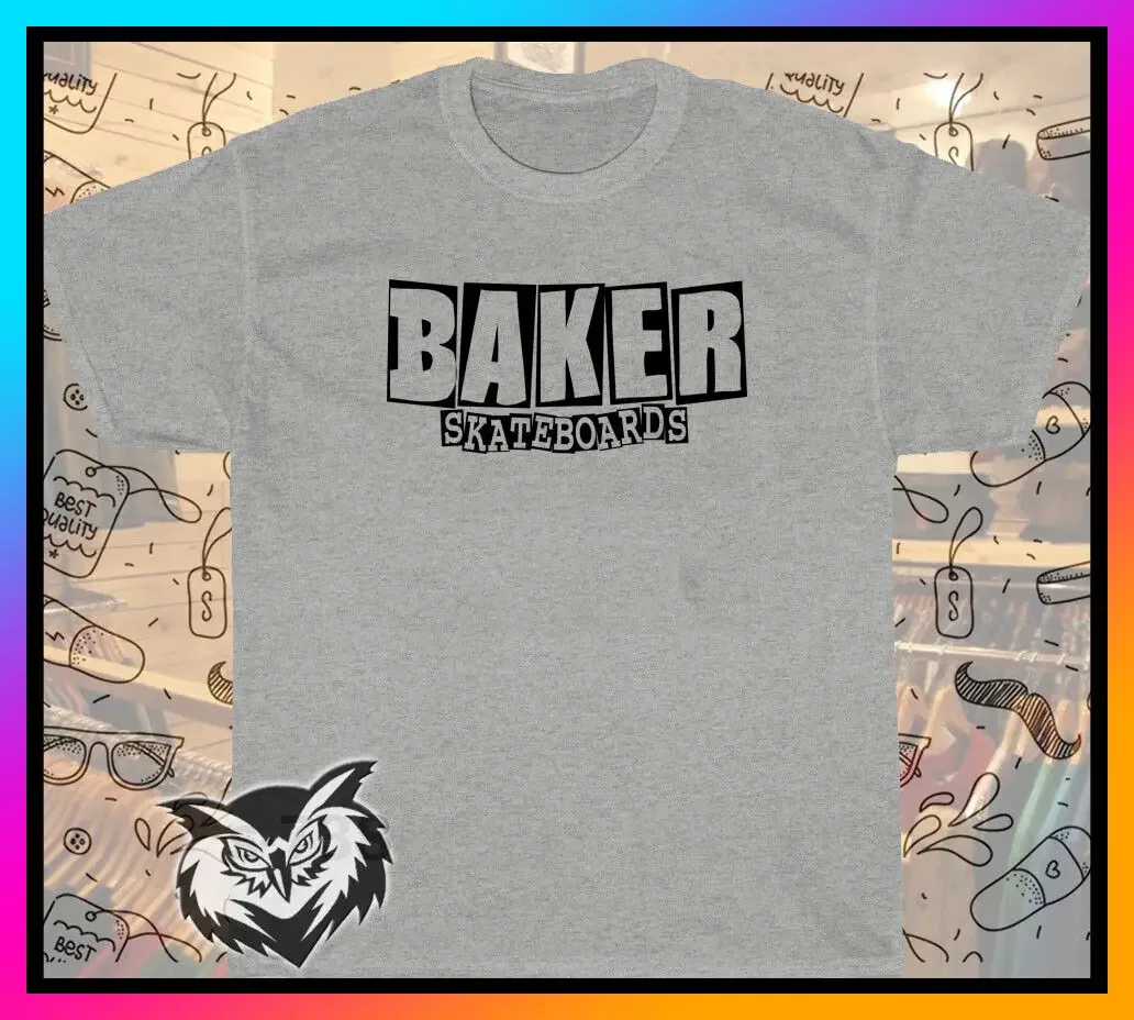 NEW ITEM Baker Skateboards American Funny Logo Men's Cotton T-Shirt Size S-5XL