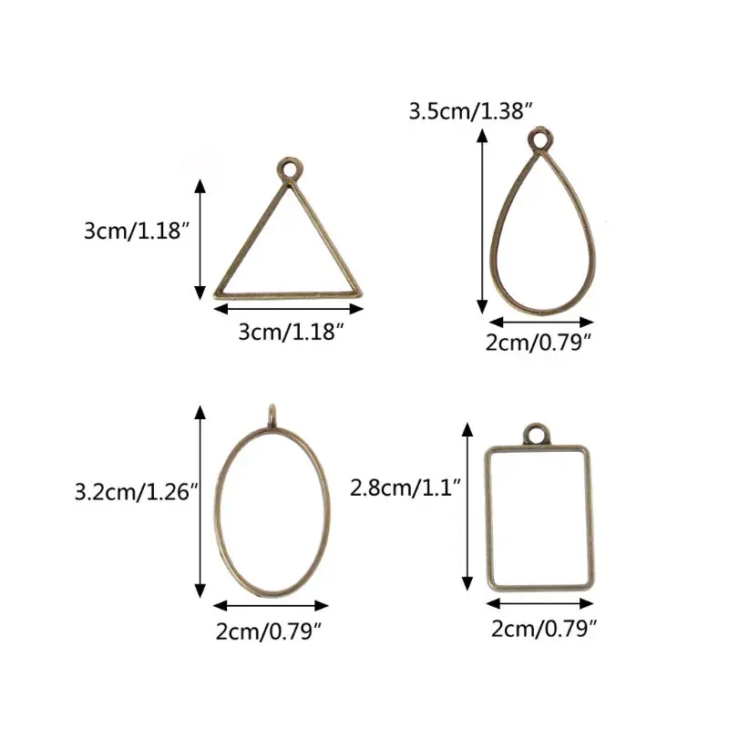 Y1UB 10x Geometric Hollow Square Framework Pressed Flower Frame Pendant Blanks for Key Chains for Resin DIY Crafts Jewelry