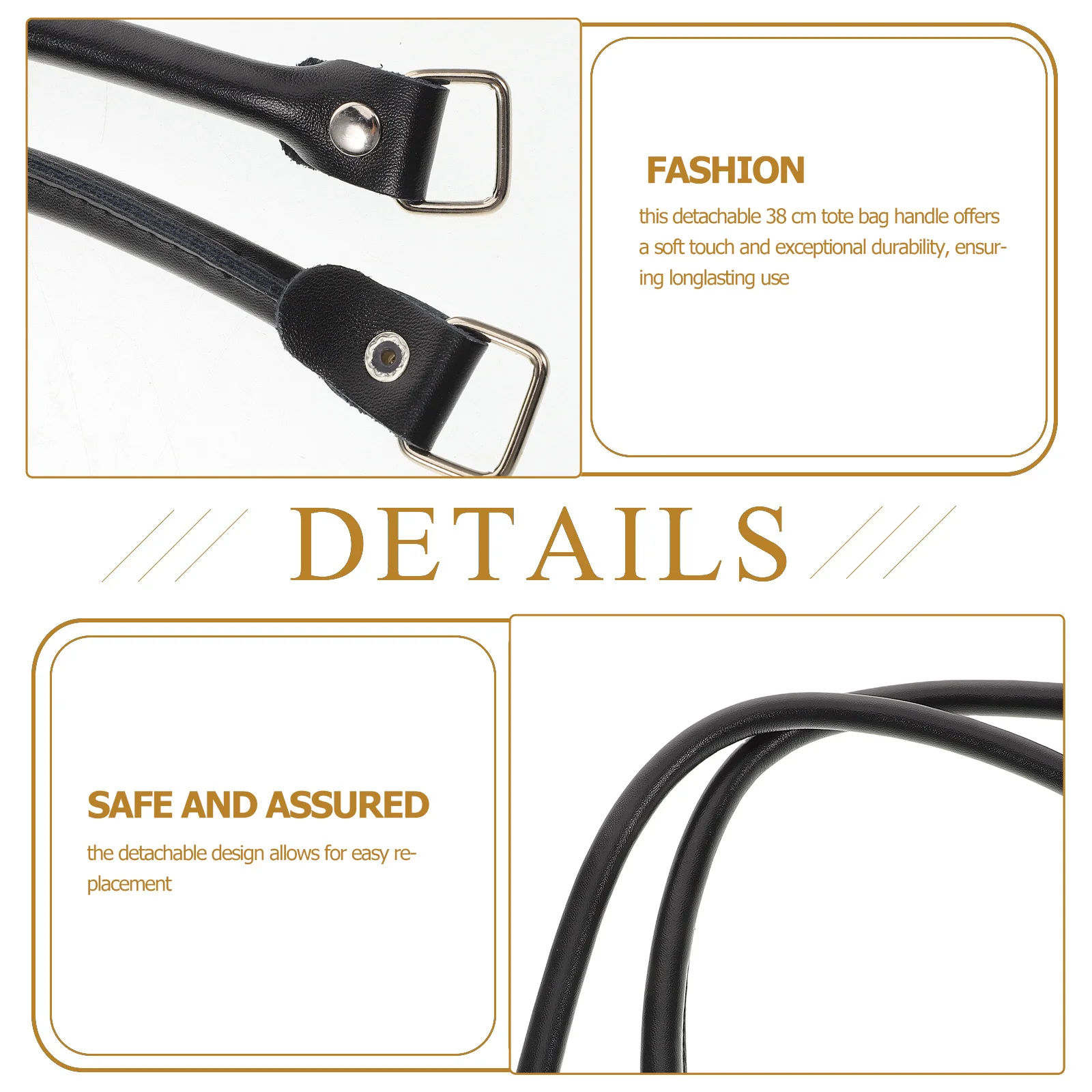 2 قطعة حمل حقيبة حزام 38 سنتيمتر انفصال حقيبة يد مقبض DIY بها بنفسك اكسسوارات الأسود حمل حقيبة حزام مقبض حقيبة يد