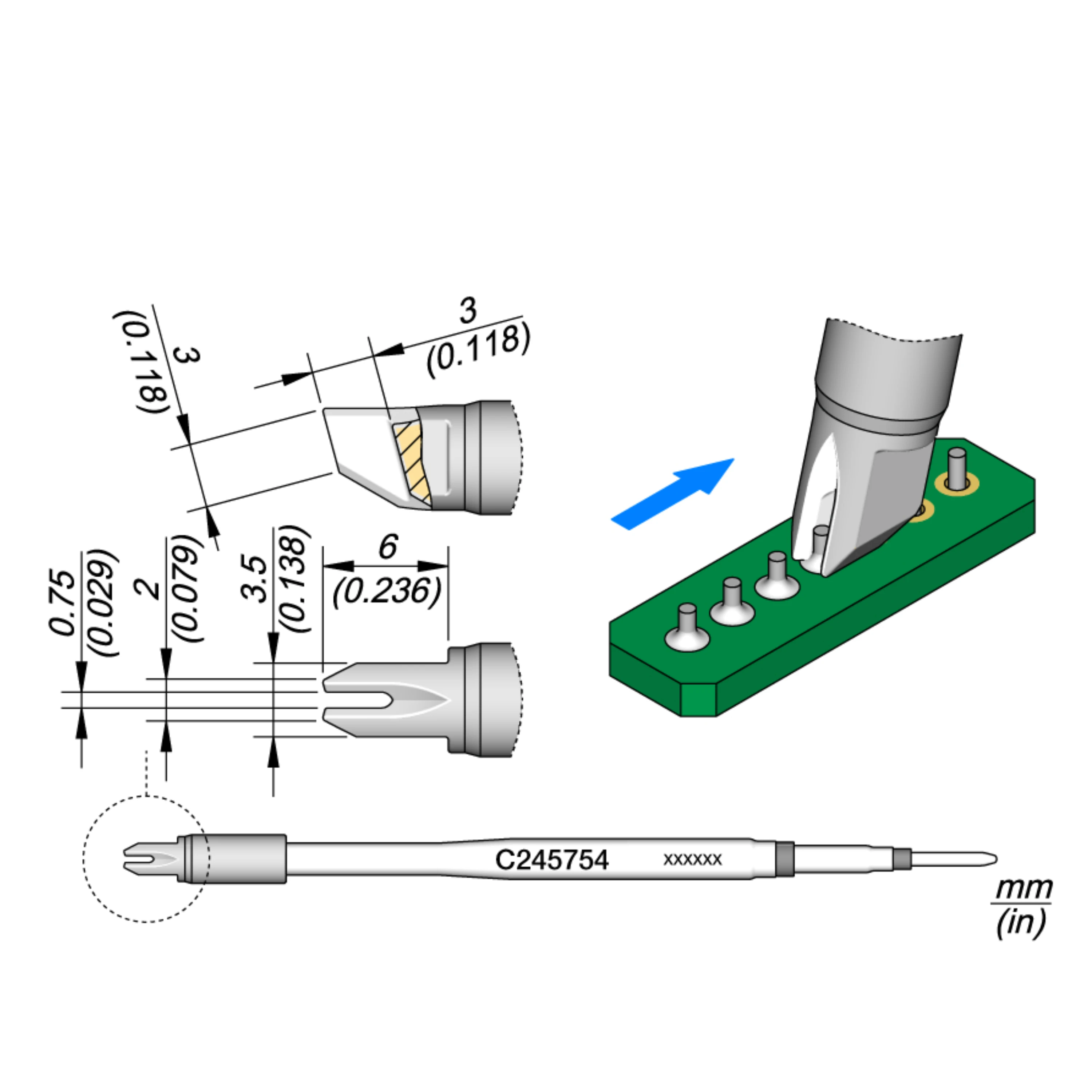 Tip for Soldering Iron JBC C245 Series Soldering Iron JBC Soldering Equipment For PCB Repair Tools