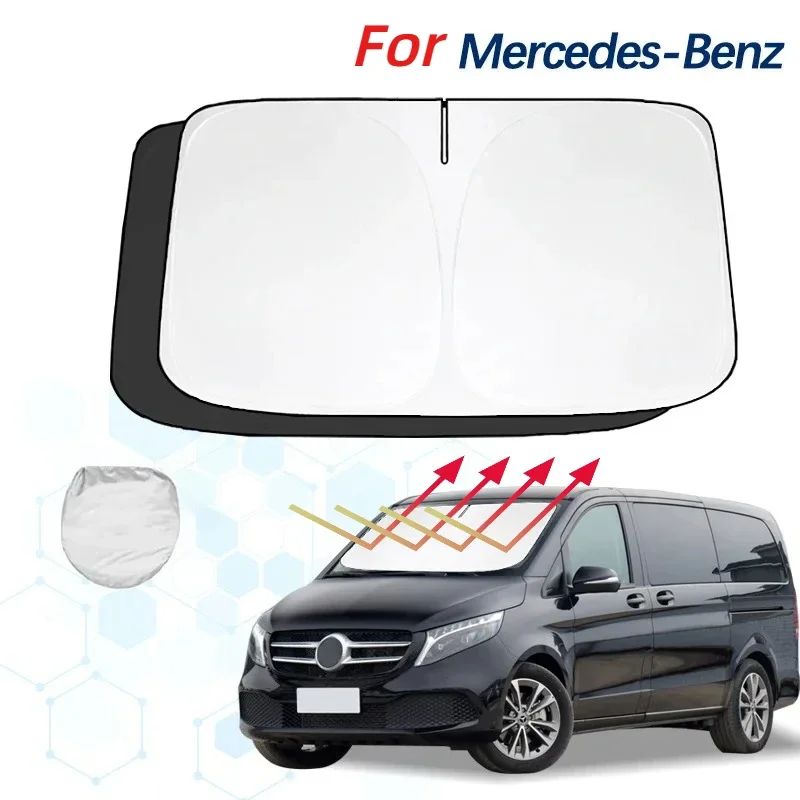 For Mercedes Benz V Class V260L W447 W448 Windshield Sun Shade Sunshade Sun Visor Protector Foldable Blocks UV Rays Keep Cooler