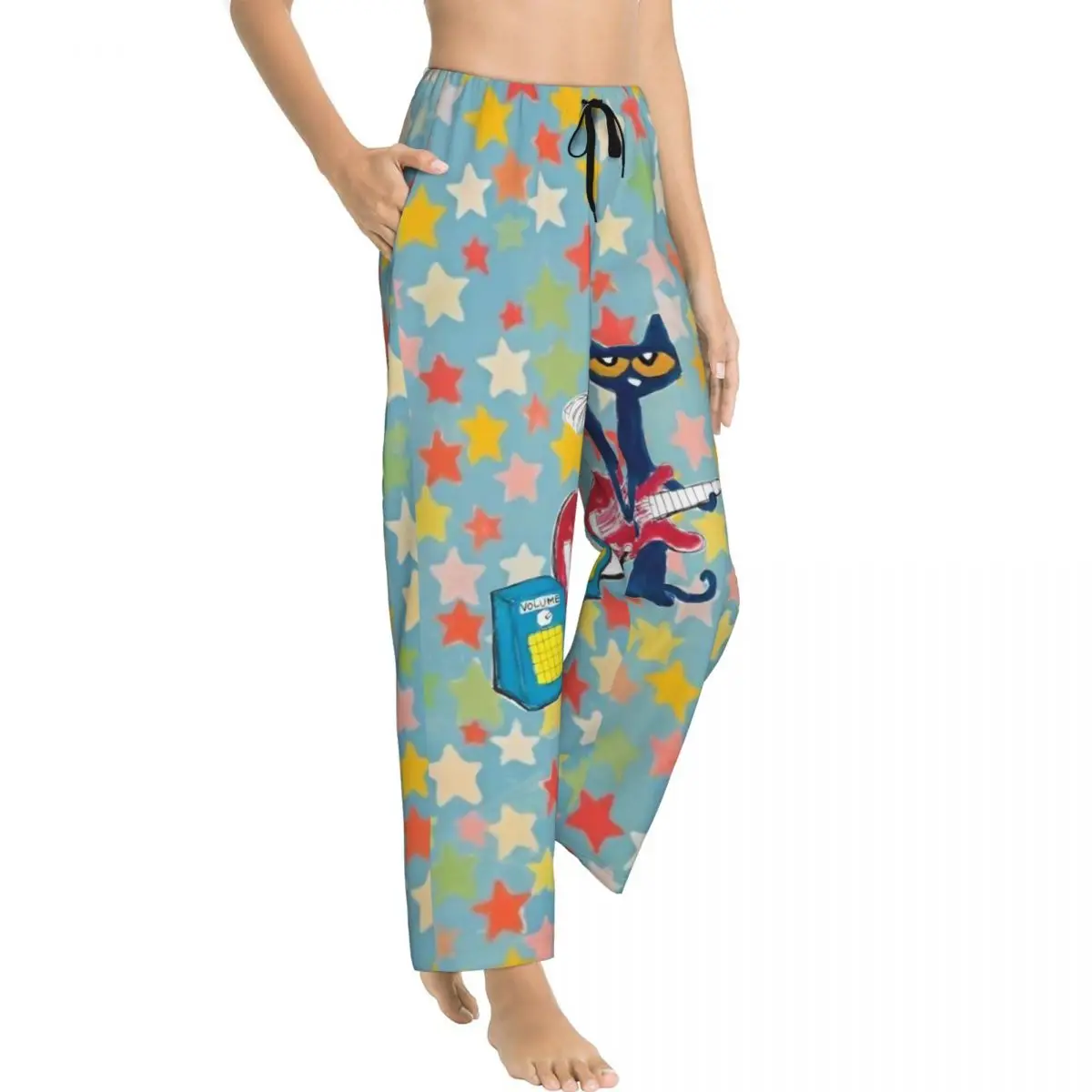 Women Pyjama Pants Pete The Cat Stars Lounge Pants Comfy Sleepwear