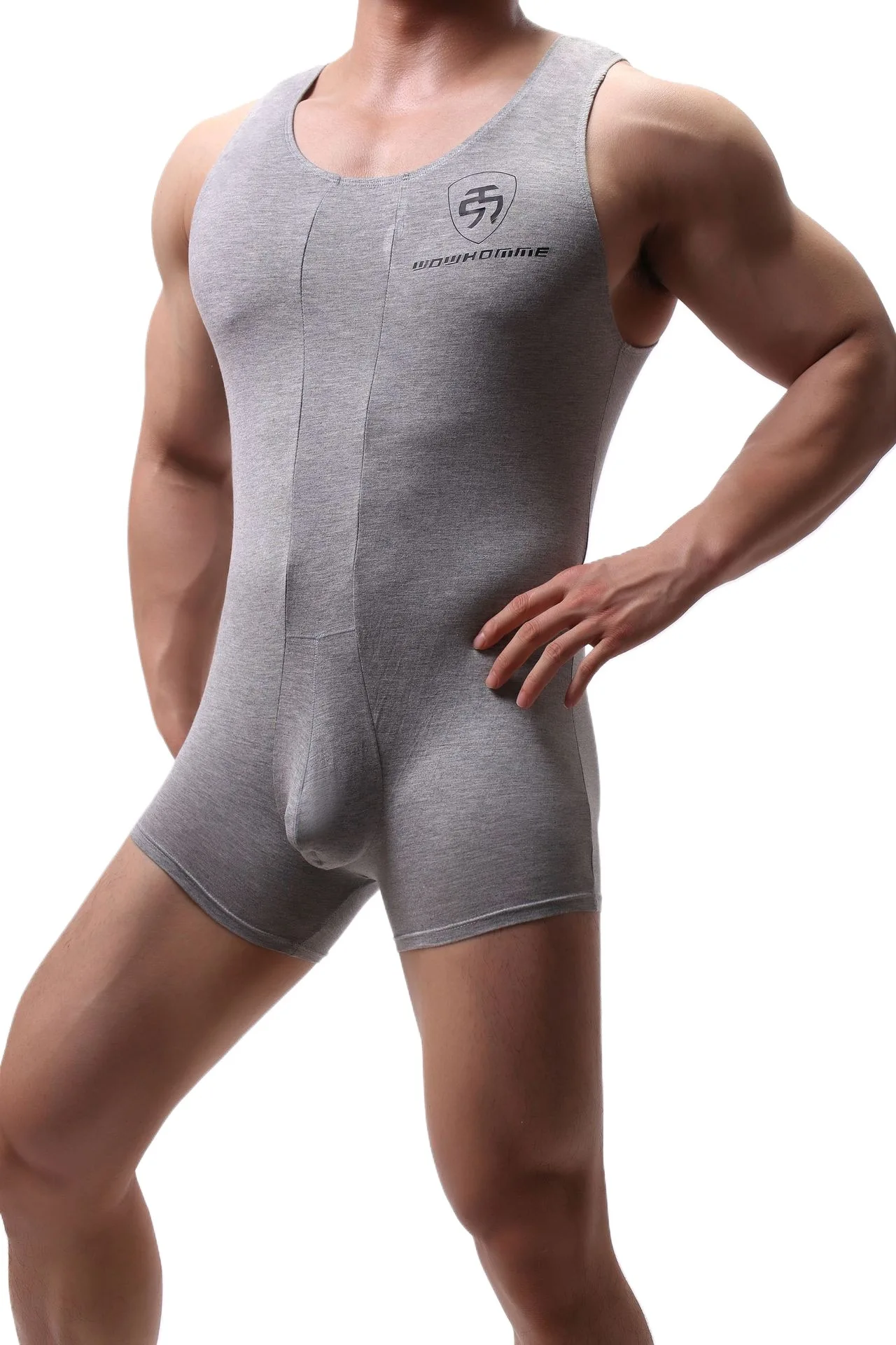 Sexy Mens Soft Modal Bodysuit Undershirts Slim Shaper Onesie Vest Jumpsuits Undershirts Bodywear Sports Bodybuilding Singlets