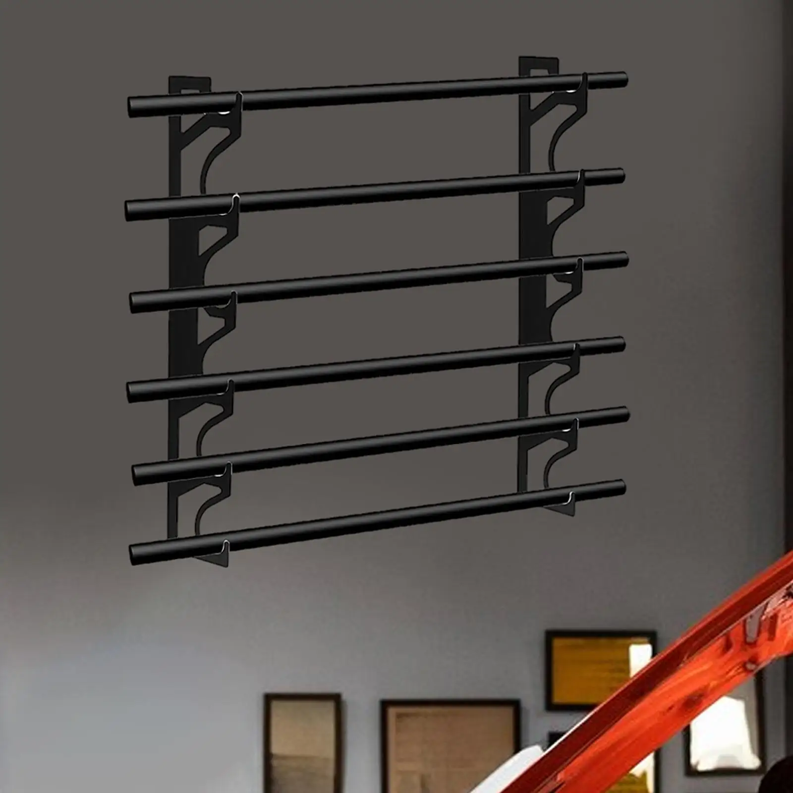 

Wall Mounted Fishing Rod Holder for Golf Clubs Ski Poles Game Rooms