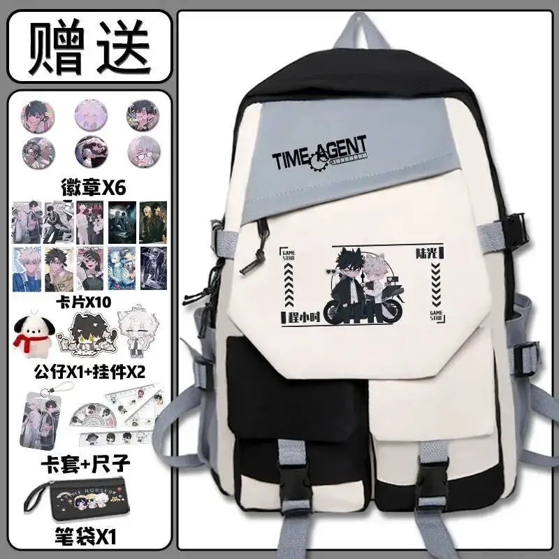 

Anime Game Chibi Black Pink Link Click Student School Bags Large Capacity Mochilas Backpacks For Cute Kawaii