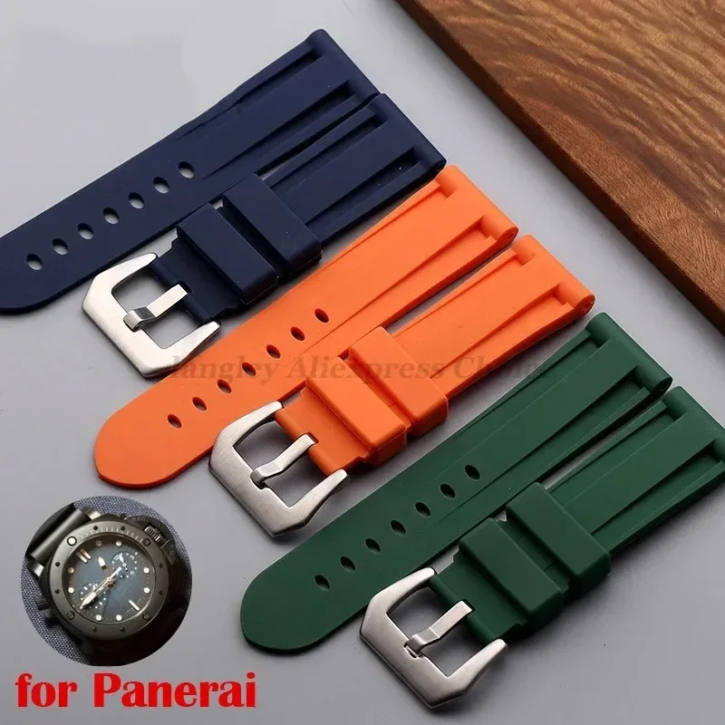

Силиконовый ремешок для часов Panerai, резиновый браслет 20 мм, 22 мм, 24 мм, 26 мм, мужской и женский спортивный сменный ремешок для часов для ремня Omega