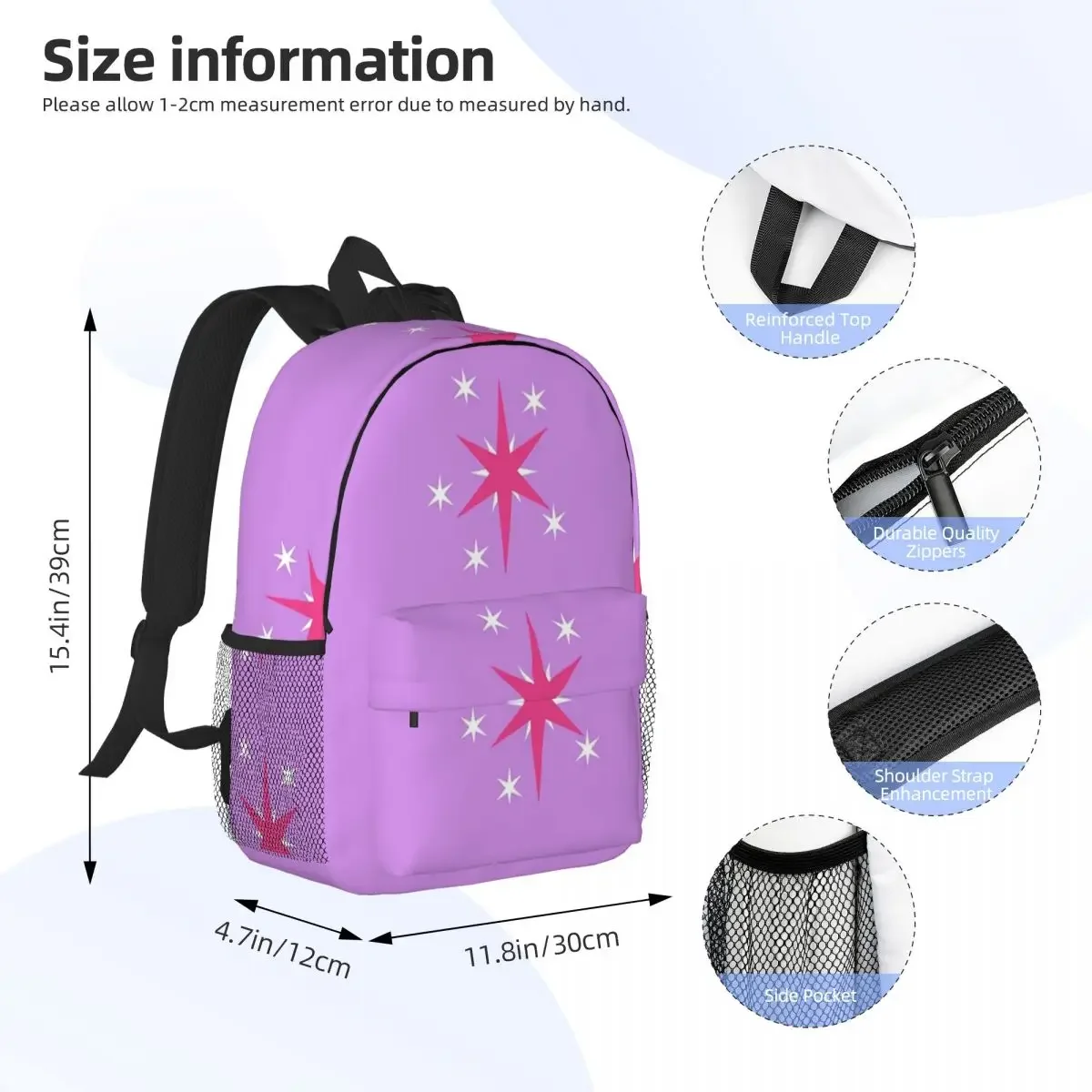 Twilight's Cutie Mark Backpacks Boys Girls Bookbag Cartoon Children School Bags Laptop Rucksack Shoulder Bag Large Capacity