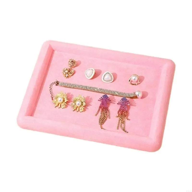 

Durable Jewelry Holder Tray Vintage Jewelry Storage Tray Velvety Jewelry Showcase Display for Earrings Watches