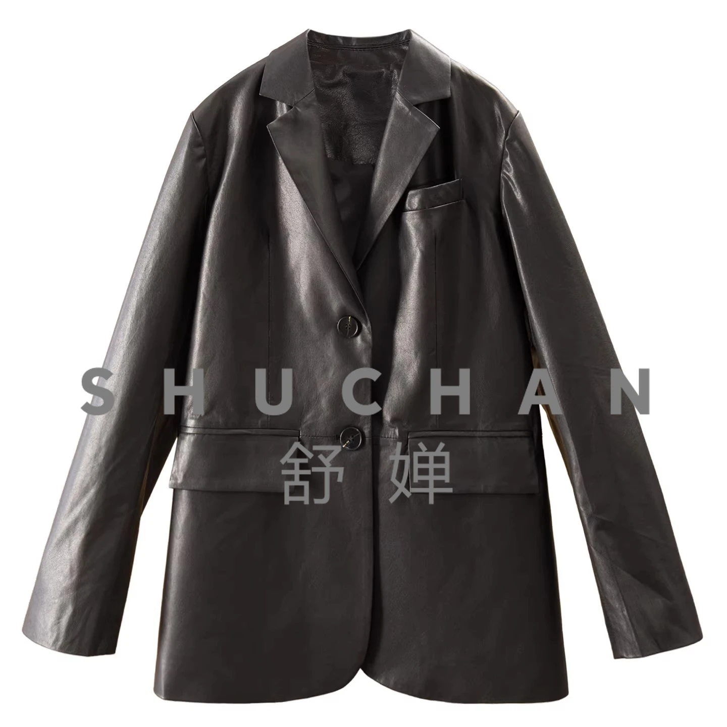 

Kusa commuting, Illy lightly coated vegetable tanned sheepskin suit leather jacket H women 41K1