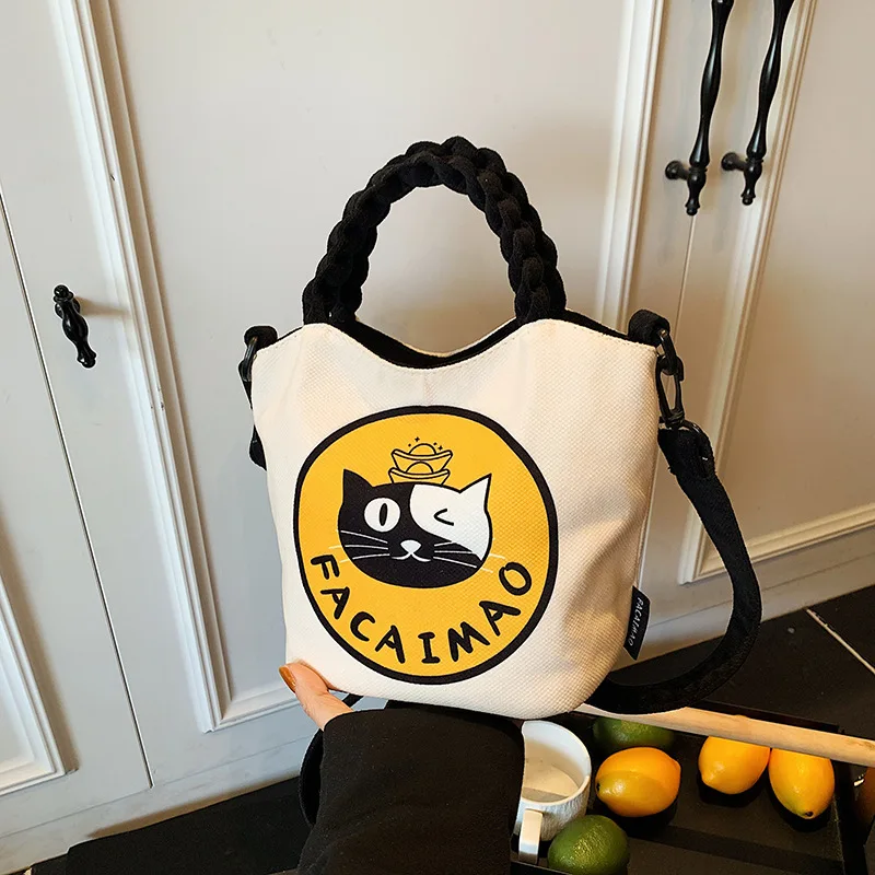 

2025 Lucky Cat Shoulder Bag for Women Cute Cartoon Crossbody Purse Trendy Spring Summer Tote Unique Kawaii Handbag For