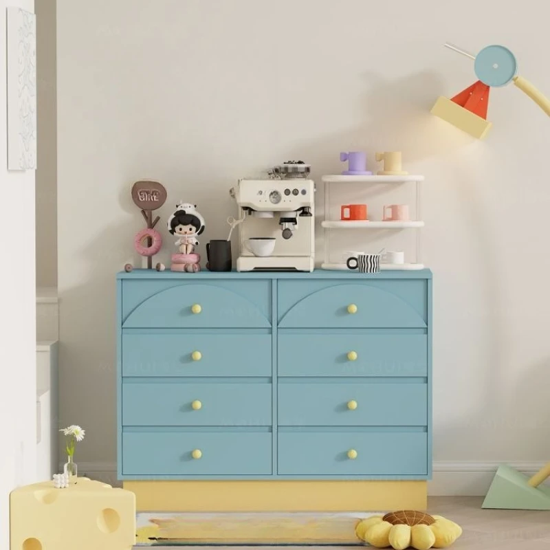 Entrance cabinet, living room eight-bucket decorative cabinet, corner display cabinet, blue large-capacity storage cabinet