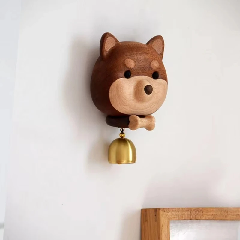 Cartoon Door Bell Ornament Doorbell Dog Wind Chime Wooden Bell Wood Doorbell Door Chime Door Opening Shopkeepers Bell