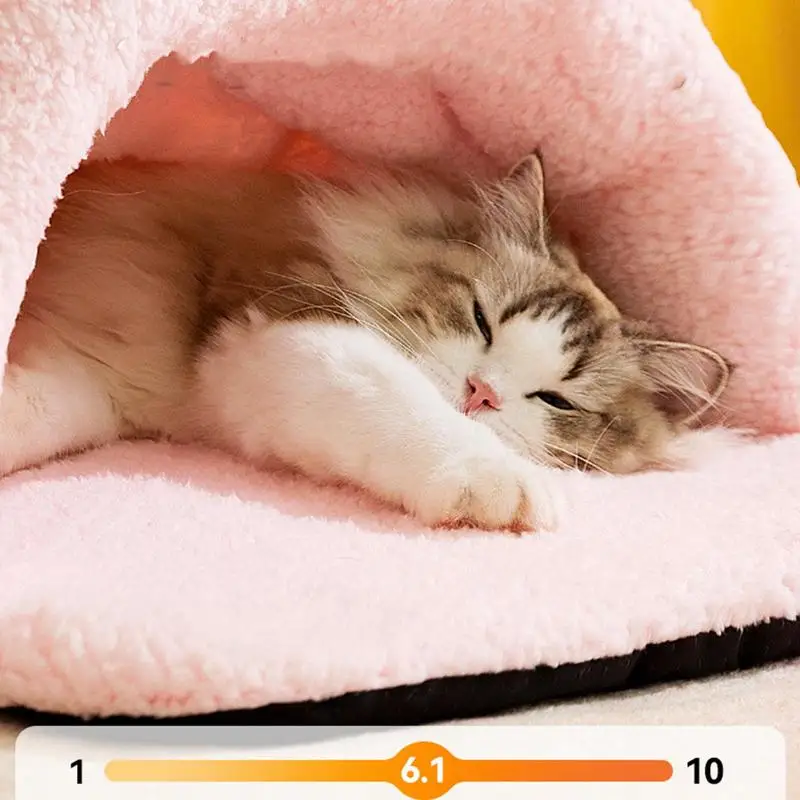 Cat Sleeping Bag Foldable Cat Beds For Indoor Cats Slipper Shape Warm Dog Crate Mat Winter Cute Bunny Kitten Cuddler Thickened