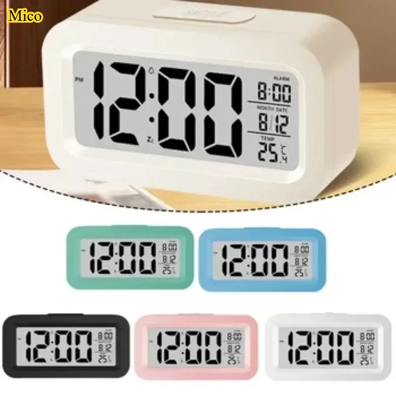 

Multifunctional LED Digital Desk Clock Modern Desktop Decoration Ornament with Date & Calendar