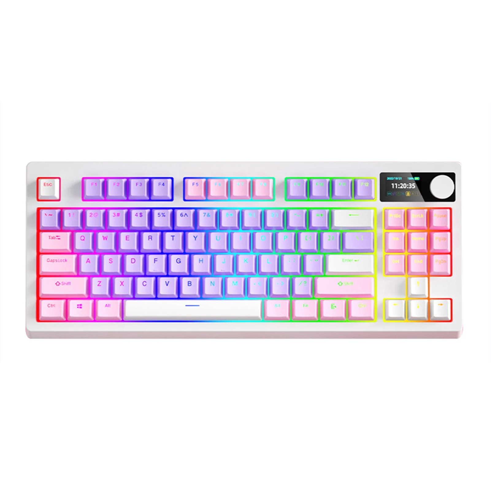 

Wireless Mechanical Keyboard 87 Keys Keyboard RGB Mechanical Keyboard Three Mode Connectivity 18 Lighting Effects Hot Swap DIY