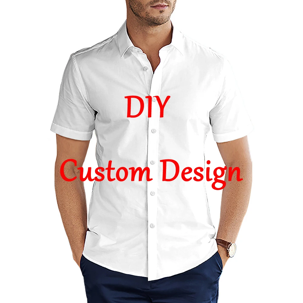 Unisex Hawaiian Shirts Custom 3d Diy Print Button Shirts Korte Mouwen/Lange Mouwen Hawaii Custom Shirt Tops Europese Maat 5xl