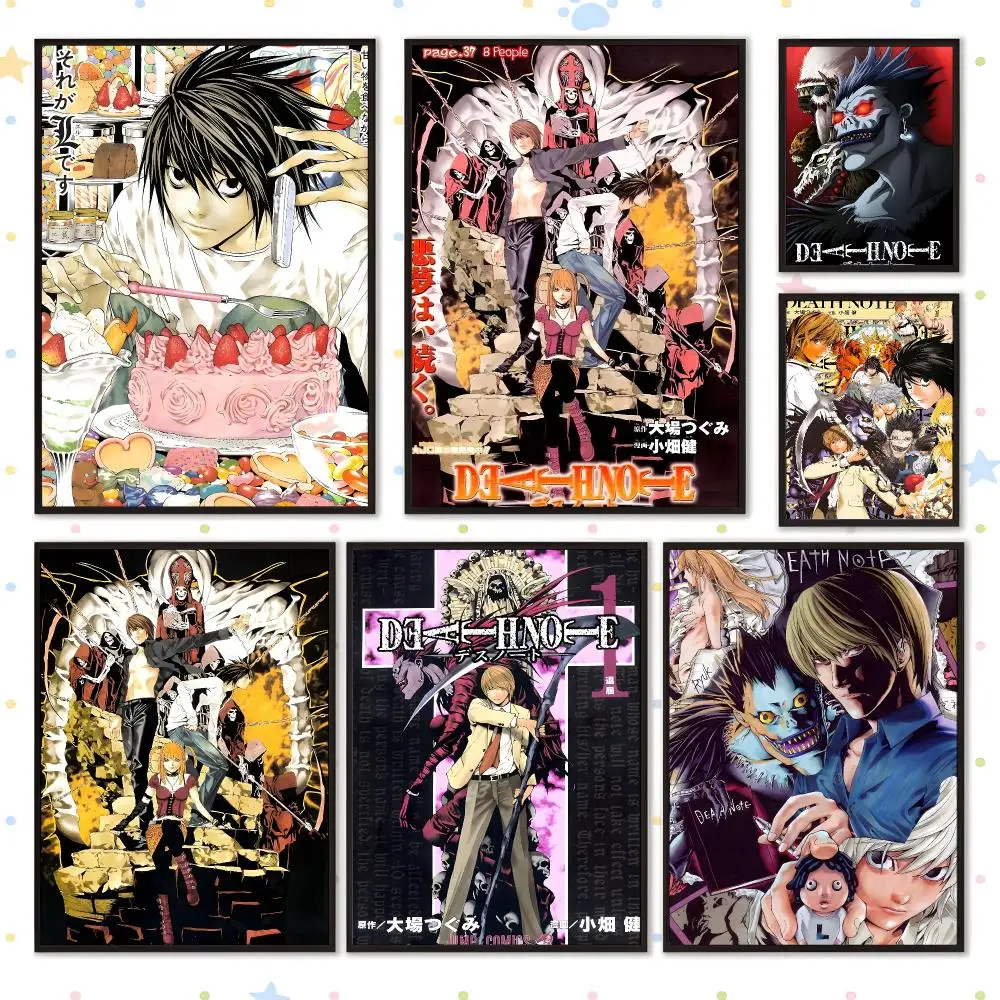Anime Japanese Manga Art Death Note Poster HD Waterproof PP Self Adhesive Aesthetic Bedroom Dorm Gaming Room Home Decor Gift