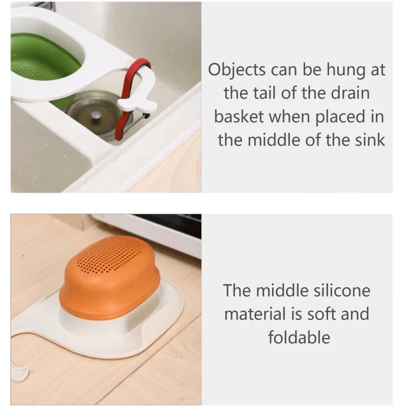 Sink Garbage Storage Basket Kitchen Vegetable Drain Rack Easy to Install