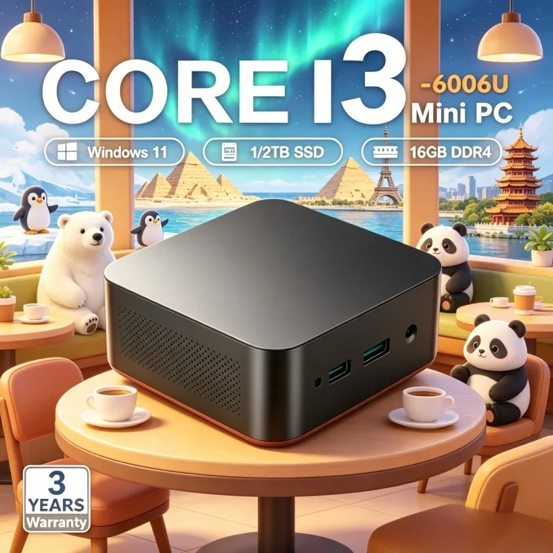 

2026 Stately Compact MINI PC Windows 11 Pro Core I3 6006U RAM 1TB SSD WIFI 6 BT5.2 4K HD Glazed Enjoyment Gaming Home
