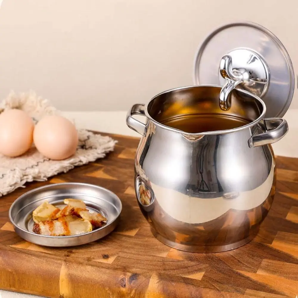 New 1.5/3.5L Oil Filter Pot Large Capacity Stainless Steel Filter tank Grease Keeper Lard Strainer Oil Bottle Kitchen