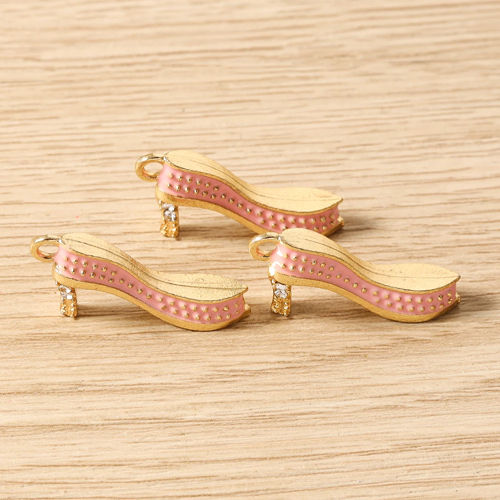 Tusember 10 Stück Niedliche Kristall-Lippen Handtaschen-Schuh-High-Heel-Anhänger für Halsketten Ohrringe Armbänder Bastelbedarf – Detail 23