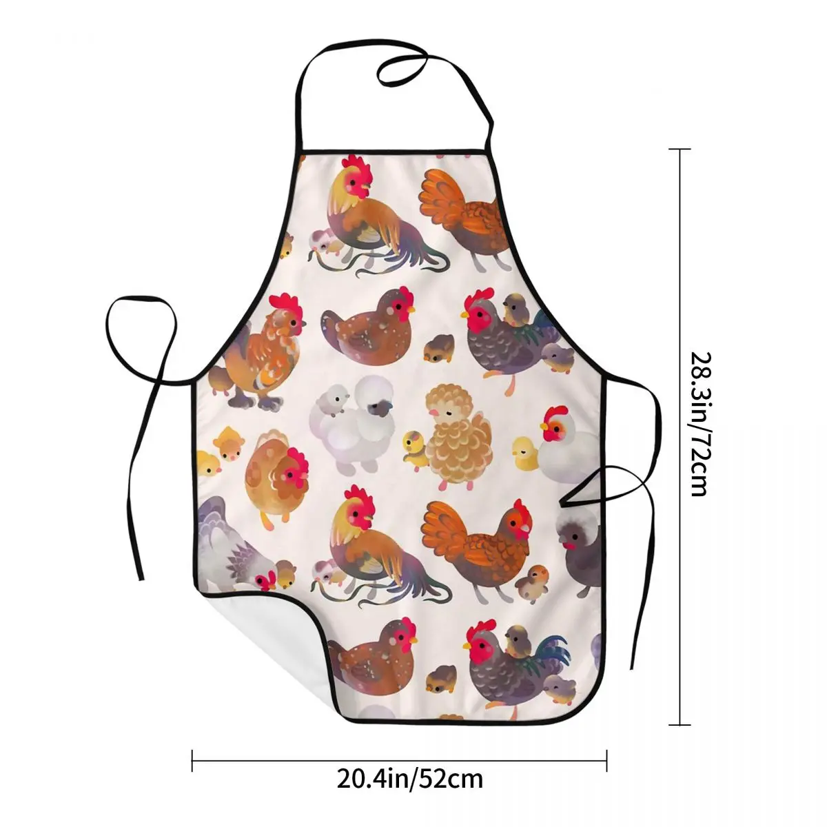 Chicken And Chick - Pastel Apron Chef Cooking Baking Tablier Sleeveless Bib Kitchen Cleaning Pinafore for Women Men Painting