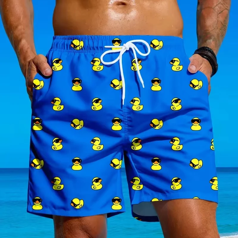 الصيف الرجال السراويل الملابس بطة الجرافيك شورتات للبحر ثلاثية الأبعاد طباعة الحيوان مجلس النساء السراويل السباحة جذوع ملابس السباحة طفل التي شيرت Y2k #3