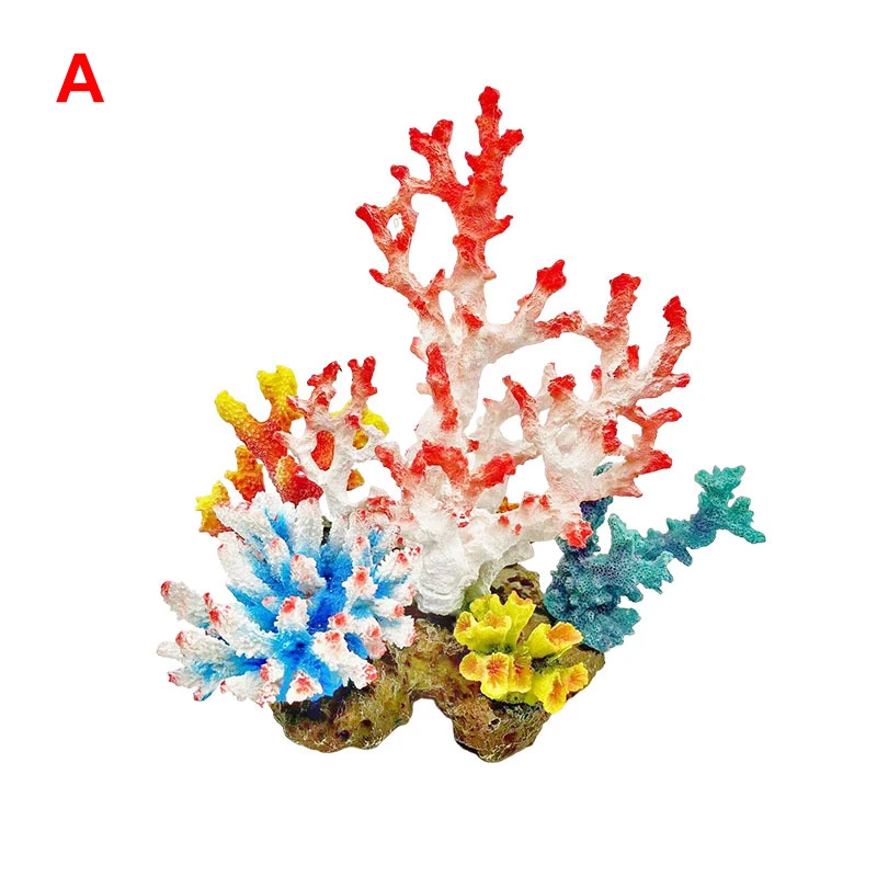 Wholesale Artificial Resin Coral Sea Water Tank Decoration Landscape Aquarium Decoration Large Color Ocean Coral Reef